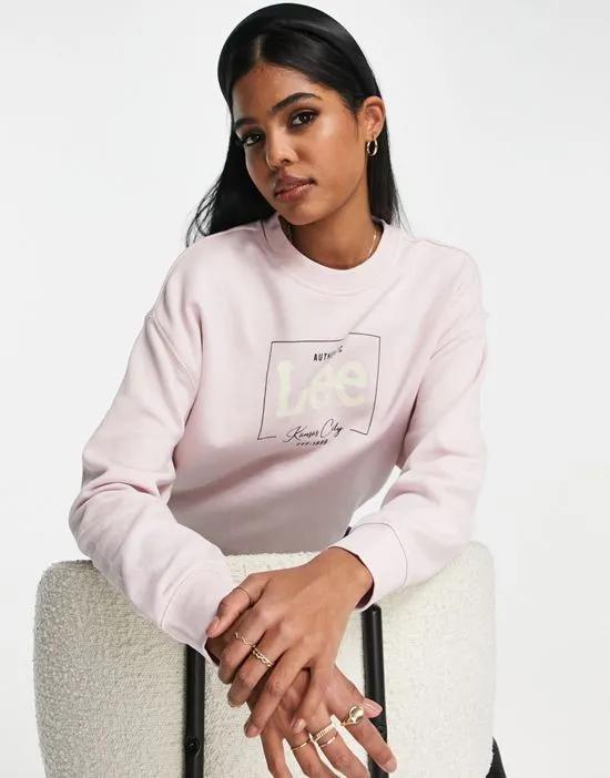 Lee crew neck sweatshirt in light pink