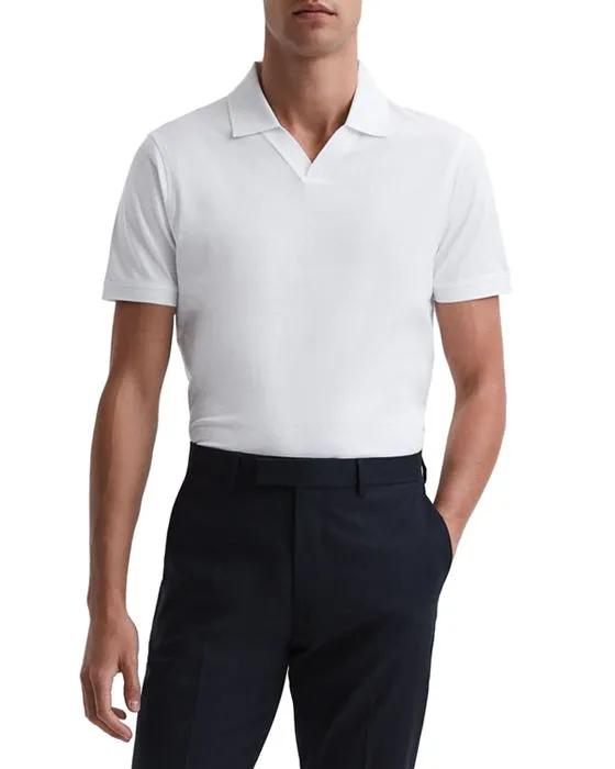 Leeds Mercerized Knit Open Collar Short Sleeve Polo Shirt
