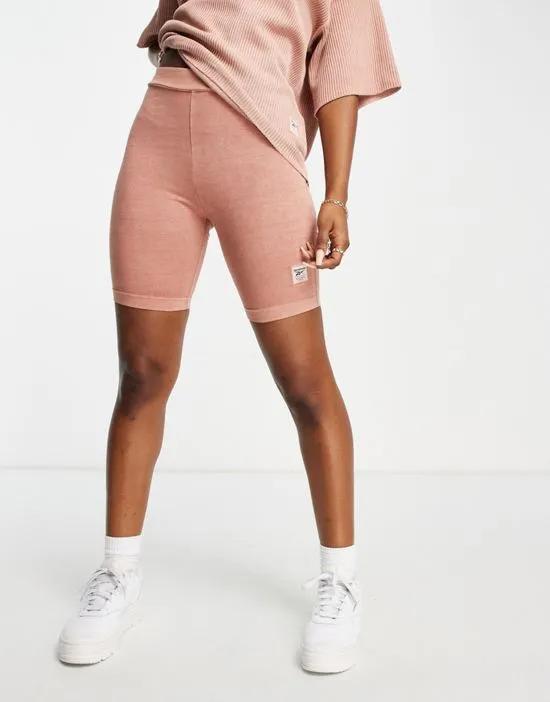 legging shorts in pink - CORAL