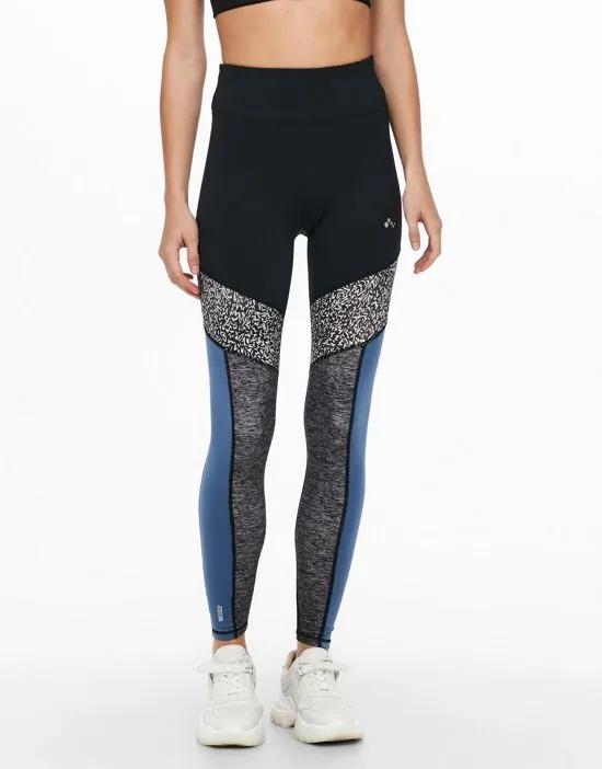 leggings with printed panels in black - part of a set