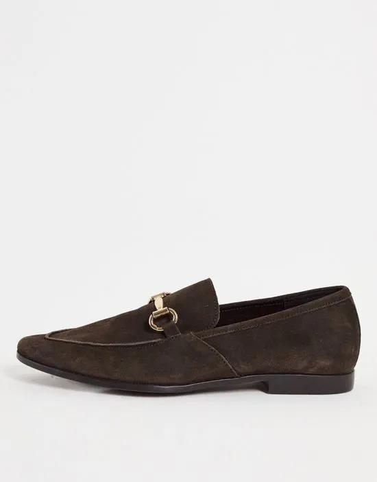 lemming bar loafers in brown suede