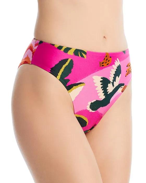 Leopard Forest Print High Waist Bikini Bottom