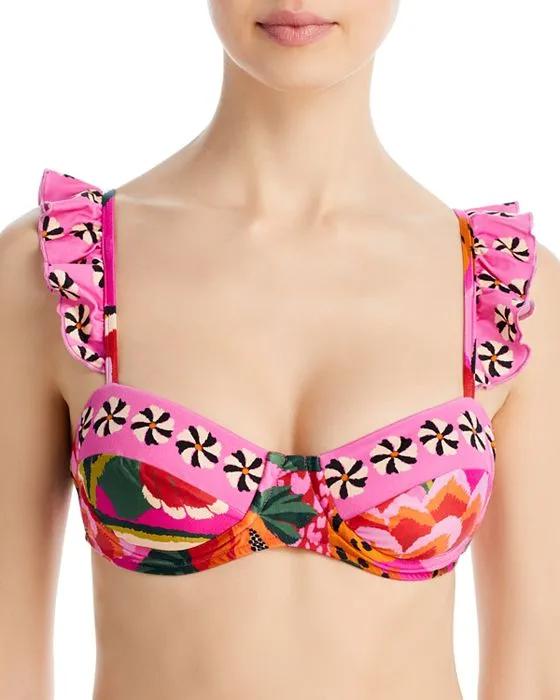 Leopard Forest Print Underwire Bikini Top