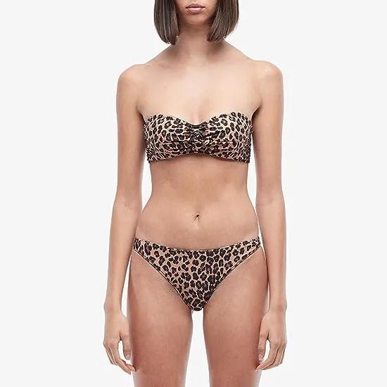 Leopard Print Front Twist Bikini Top