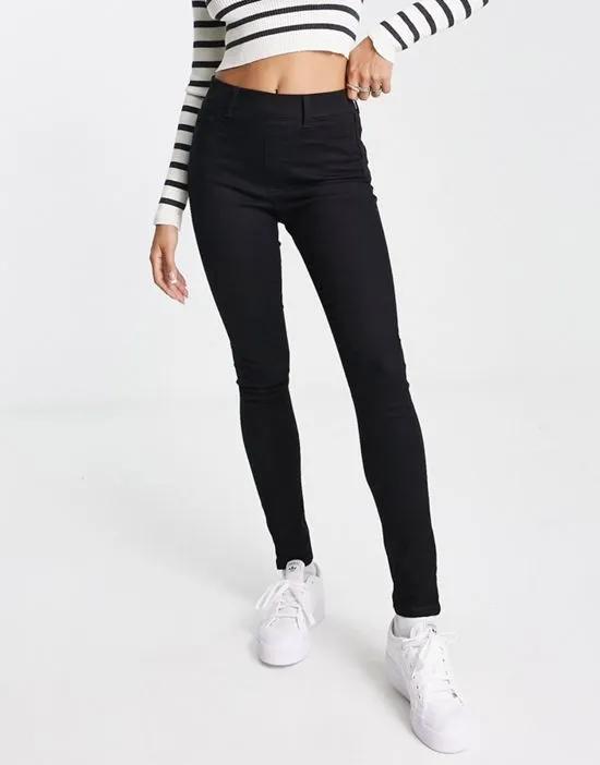 lift and shape high waisted super skinny jeans in black