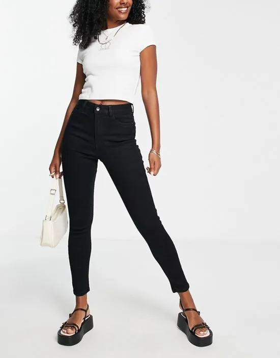 lift & shape skinny jeans in black