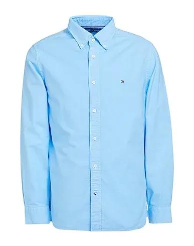 Light blue Canvas Solid color shirt