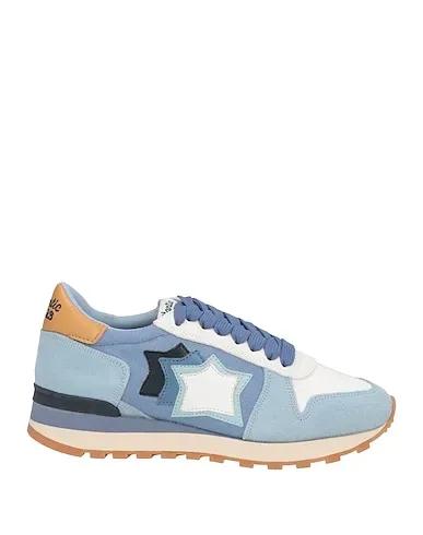 Light blue Cotton twill Sneakers