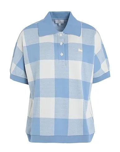 Light blue Jacquard Polo shirt AMERICAN CHECK POLO 
