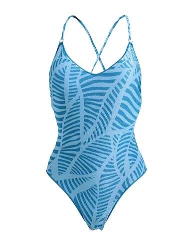 Light blue Jersey One-piece swimsuits
