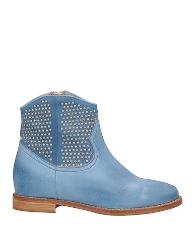 Light blue Leather Ankle boot