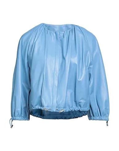 Light blue Leather Jacket
