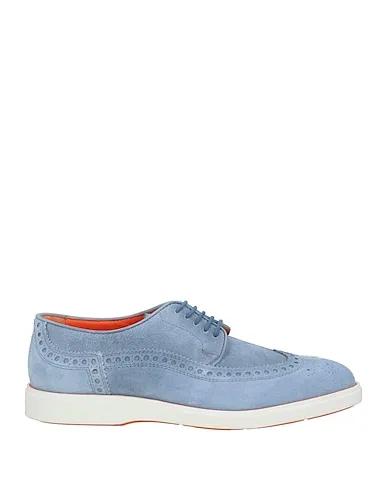 Light blue Leather Laced shoes