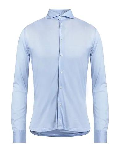 Light blue Piqué Patterned shirt