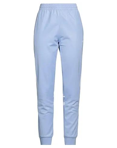 Light blue Plain weave Casual pants
