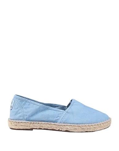 Light blue Plain weave Espadrilles