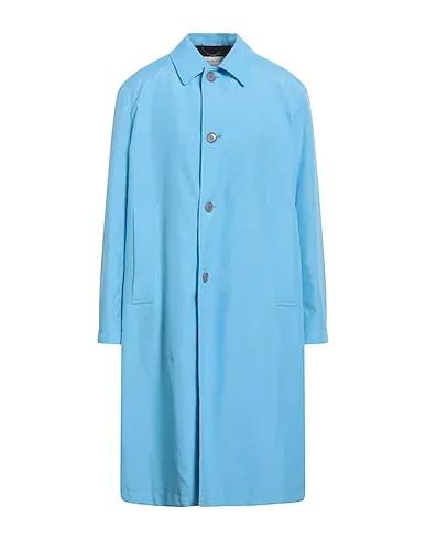 Light blue Plain weave Full-length jacket