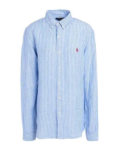 Light blue Plain weave Linen shirt