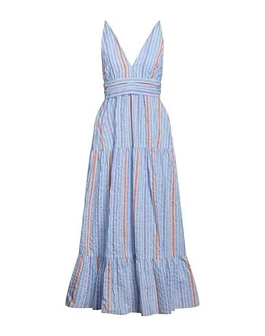 Light blue Plain weave Long dress