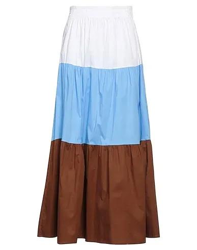 Light blue Plain weave Maxi Skirts