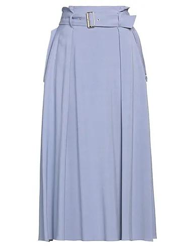 Light blue Plain weave Midi skirt