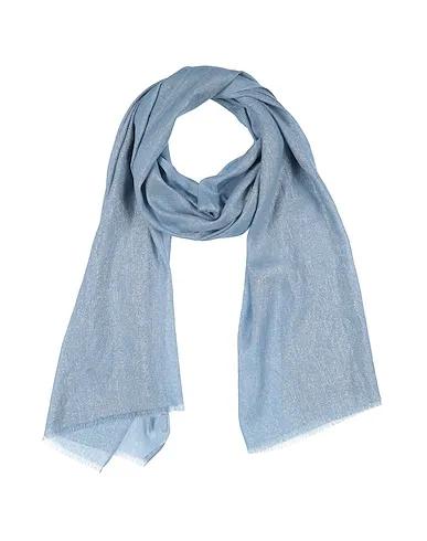 Light blue Plain weave Scarves and foulards