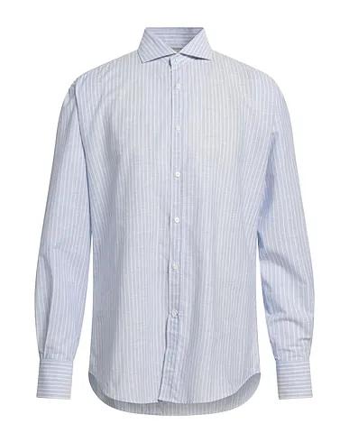 Light blue Plain weave Striped shirt