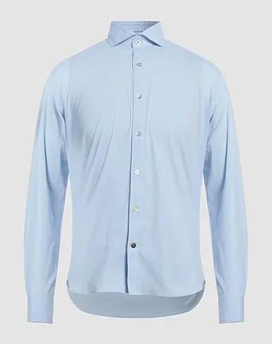 Light blue Poplin Solid color shirt