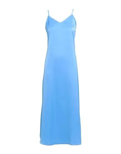 Light blue Satin Midi dress