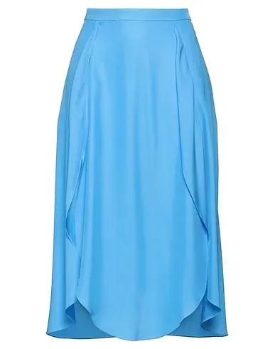 Light blue Satin Midi skirt