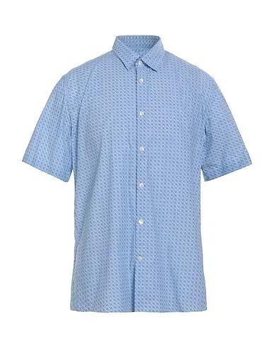 Light blue Satin Patterned shirt