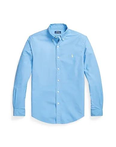Light blue Solid color shirt CUSTOM FIT GARMENT-DYED OXFORD SHIRT
