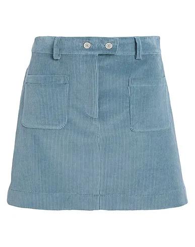Light blue Velvet Mini skirt