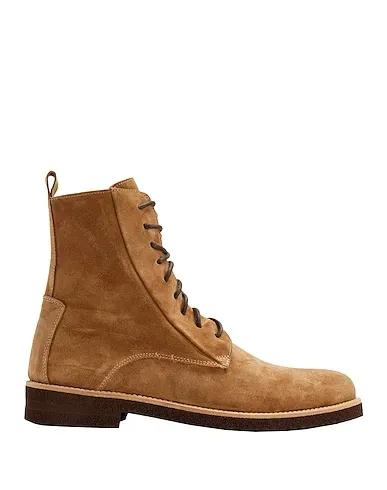 Light brown Boots SPLIT LEATHER LACE-UP ANKLE BOOT

