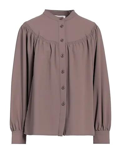 Light brown Crêpe Solid color shirts & blouses