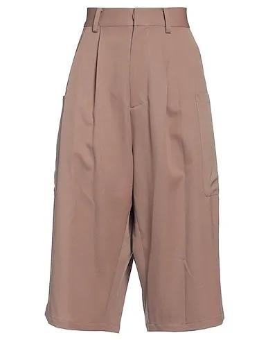 Light brown Flannel Cropped pants & culottes