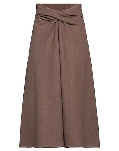 Light brown Flannel Midi skirt