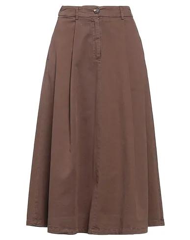 Light brown Gabardine Midi skirt