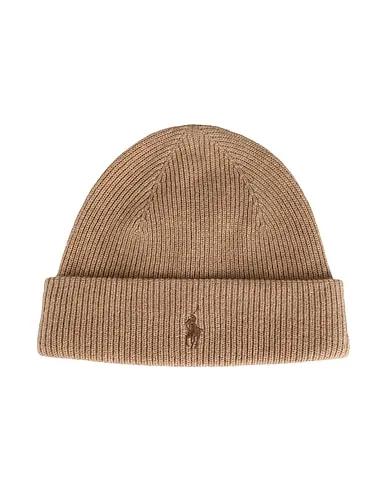 Light brown Knitted Hat RIBBED-CUFF CASHMERE HAT