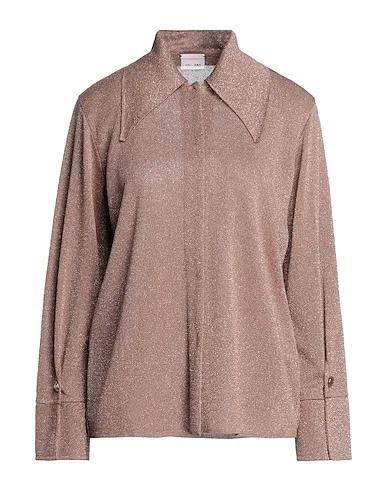 Light brown Knitted Solid color shirts & blouses