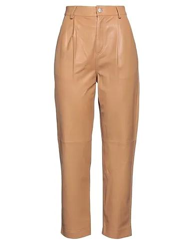 Light brown Leather Casual pants