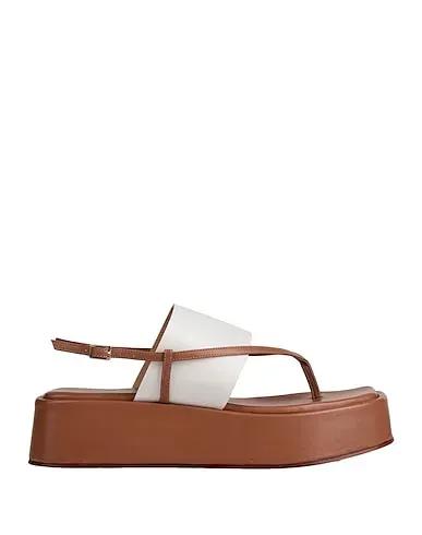 Light brown Leather Flip flops