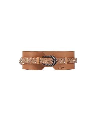Light brown Leather High-waist belt