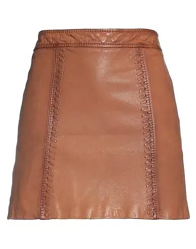 Light brown Leather Mini skirt