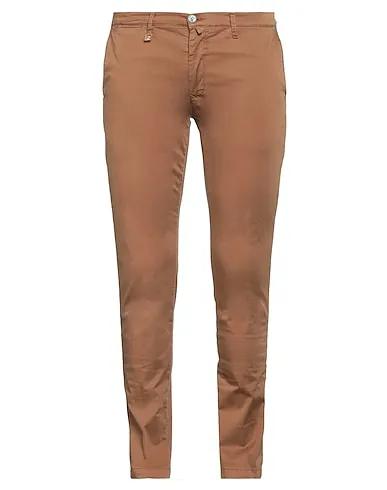 Light brown Plain weave Casual pants