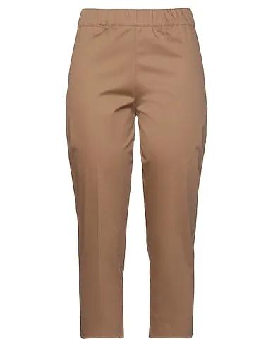 Light brown Plain weave Cropped pants & culottes