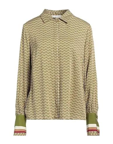 Light brown Plain weave Patterned shirts & blouses