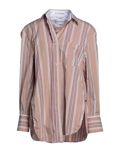 Light brown Plain weave Striped shirt
