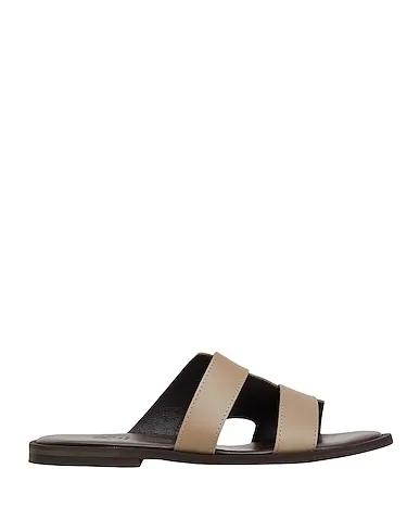 Light brown Sandals RUBBER LEATHER DOUBLE-STRAP SANDAL