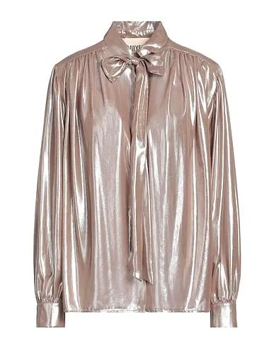 Light brown Satin Shirts & blouses with bow